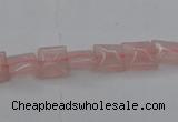 CRQ620 15.5 inches 8*8mm square rose quartz beads wholesale