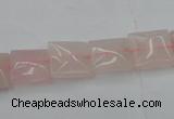 CRQ622 15.5 inches 12*12mm square rose quartz beads wholesale