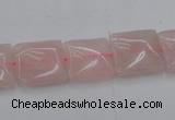 CRQ623 15.5 inches 14*14mm square rose quartz beads wholesale