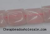 CRQ624 15.5 inches 16*16mm square rose quartz beads wholesale