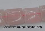 CRQ625 15.5 inches 18*18mm square rose quartz beads wholesale