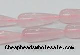 CRQ63 15.5 inches 10*30mm teardrop natural rose quartz beads wholesale