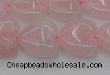 CRQ633 15.5 inches 20*20mm heart rose quartz beads wholesale