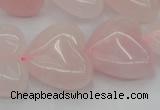 CRQ634 15.5 inches 22*22mm heart rose quartz beads wholesale