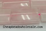 CRQ655 15.5 inches 22*30mm flat tube rose quartz beads