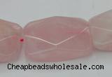 CRQ658 15.5 inches 22*30mm faceted rectangle rose quartz beads