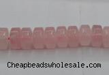 CRQ684 15.5 inches 5*10mm tyre rose quartz beads wholesale