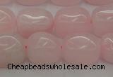 CRQ696 15.5 inches 10*14mm nuggets rose quartz beads wholesale