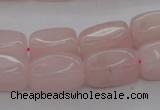 CRQ697 15.5 inches 10*18mm nuggets rose quartz beads wholesale