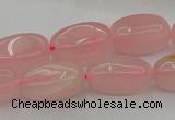 CRQ698 15.5 inches 8*16mm - 9*18mm nuggets rose quartz beads