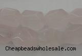 CRQ701 15.5 inches 10*14mm - 12*16mm faceted nuggets rose quartz beads