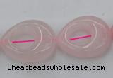 CRQ708 15.5 inches 20*25mm flat teardrop rose quartz beads