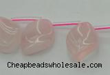 CRQ732 Top drilled 15*20mm twisted marquise rose quartz beads