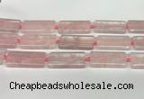 CRQ752 15.5 inches 20*40mm rectangle rose quartz beads