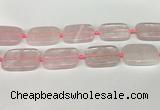 CRQ754 15.5 inches 25*35mm rectangle rose quartz beads