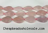 CRQ756 15.5 inches 25*35mm flat teardrop rose quartz beads