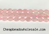 CRQ765 15.5 inches 14mm flat round rose quartz beads