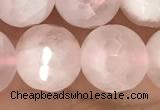 CRQ772 15.5 inches 12mm faceted round rose quartz beads