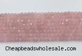 CRQ785 15.5 inches 5mm faceted round rose quartz beads wholesale