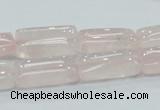 CRQ81 15.5 inches 10*20mm rectangle natural rose quartz beads