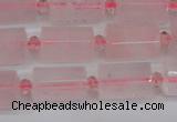 CRQ812 15.5 inches 10*15mm faceted tube rose quartz beads