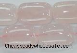 CRQ82 15.5 inches 18*25mm rectangle natural rose quartz beads