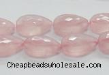 CRQ85 15.5 inches 13*18mm faceted teardrop natural rose quartz beads