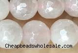 CRQ861 15 inches 8mm faceted round AB-color rose quartz beads