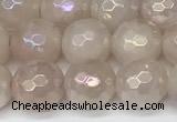 CRQ866 15 inches 8mm faceted round AB-color rose quartz beads