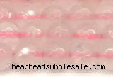 CRQ875 15 inches 6mm faceted round rose quartz beads