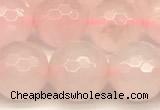 CRQ877 15 inches 10mm faceted round rose quartz beads