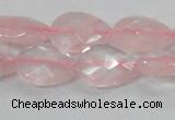 CRQ88 15.5 inches 13*18mm faceted teardrop natural rose quartz beads