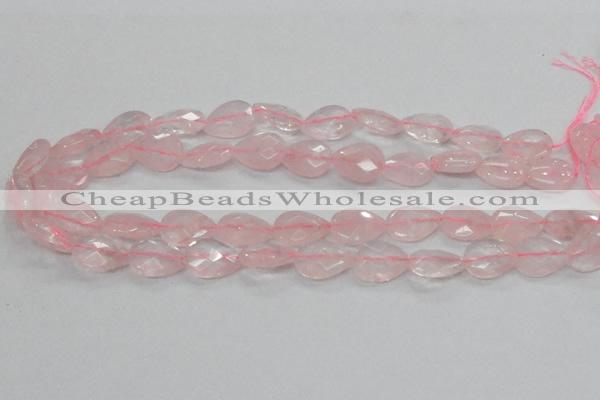 CRQ88 15.5 inches 13*18mm faceted teardrop natural rose quartz beads