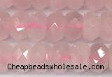 CRQ880 15 inches 5*8mm faceted rondelle rose quartz beads