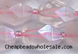 CRQ885 15 inches 11*15mm - 13*20mm faceted nuggets AB-color rose quartz beads