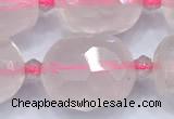 CRQ886 15 inches 12*16mm - 14*20mm faceted nuggets AB-color rose quartz beads