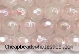 CRQ910 15 inches 6mm faceted round AB-color rose quartz beads