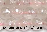 CRQ911 15 inches 8mm faceted round AB-color rose quartz beads