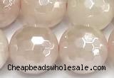 CRQ913 15 inches 12mm faceted round AB-color rose quartz beads