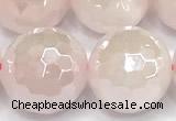 CRQ914 15 inches 14mm faceted round AB-color rose quartz beads