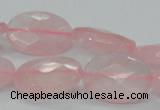 CRQ92 15.5 inches 18*25mm faceted oval natural rose quartz beads