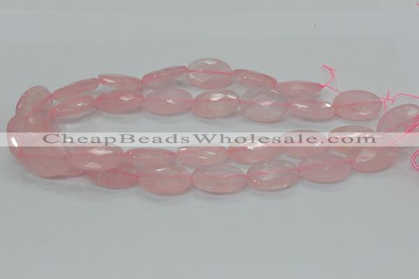 CRQ92 15.5 inches 18*25mm faceted oval natural rose quartz beads