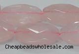 CRQ93 15.5 inches 22*30mm faceted oval natural rose quartz beads