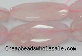 CRQ94 15.5 inches 20*40mm faceted oval natural rose quartz beads