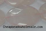 CRQ95 15.5 inches 30*40mm faceted oval natural rose quartz beads