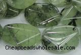 CRU114 15.5 inches 18*26mm faceted freefrom green rutilated quartz beads