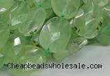 CRU119 15.5 inches 13*17mm faceted freeform green rutilated quartz beads