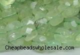 CRU120 15.5 inches 10*10mm faceted square green rutilated quartz beads