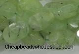 CRU123 15.5 inches 12*18mm faceted nugget green rutilated quartz beads