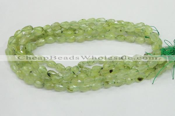 CRU124 15.5 inches 8*12mm faceted teardrop green rutilated quartz beads